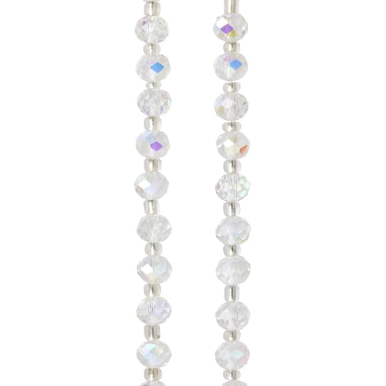 Crystal AB Faceted Glass Rondelle Beads, 8mm by Bead Landing™